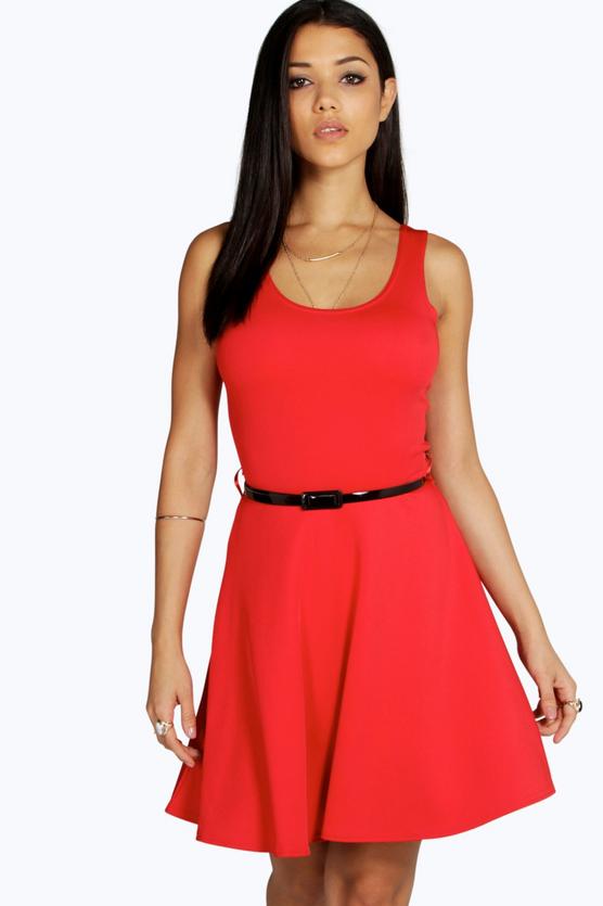 Maya Scoop Neck Skater Dress